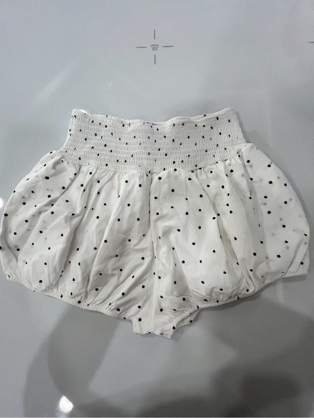 Maeve White Polka Dot Bubble Shorts